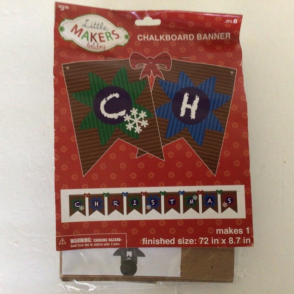 MERRY MAKERS DO IT YOURSELF CHALKBOARD CHRISTMAS BANNER NWT - Picture 1 of 6